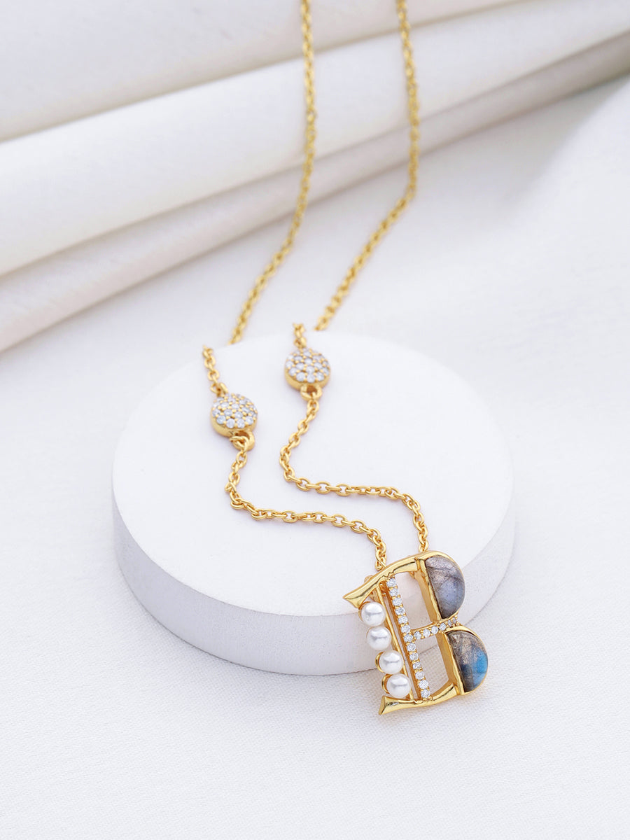 Enchanting Alphabet-Inspired Gold-Plated Pendant