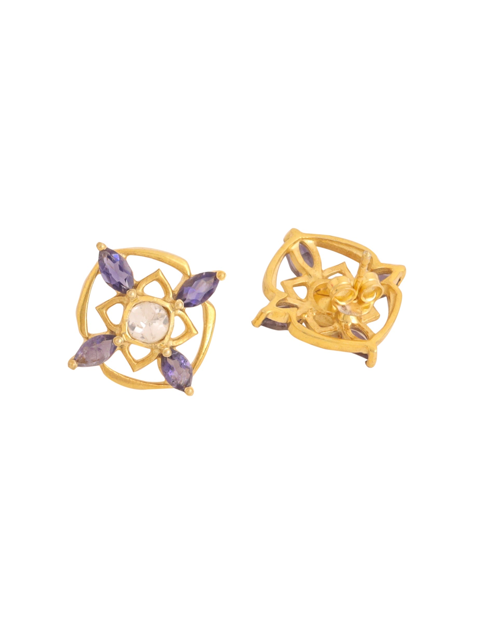 Iolite Petal Elegance Earrings