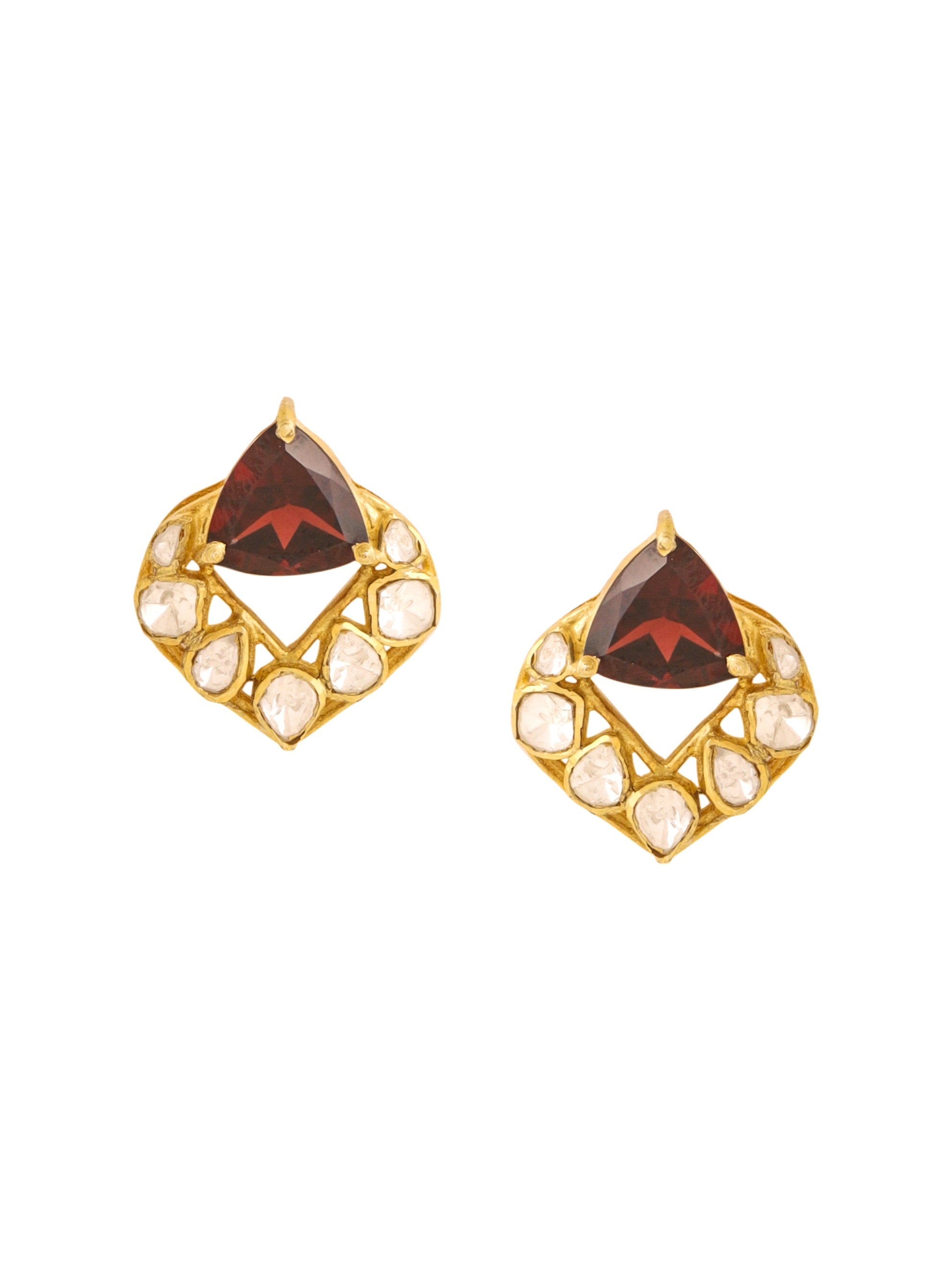 Romantic Garnet Heart Earrings