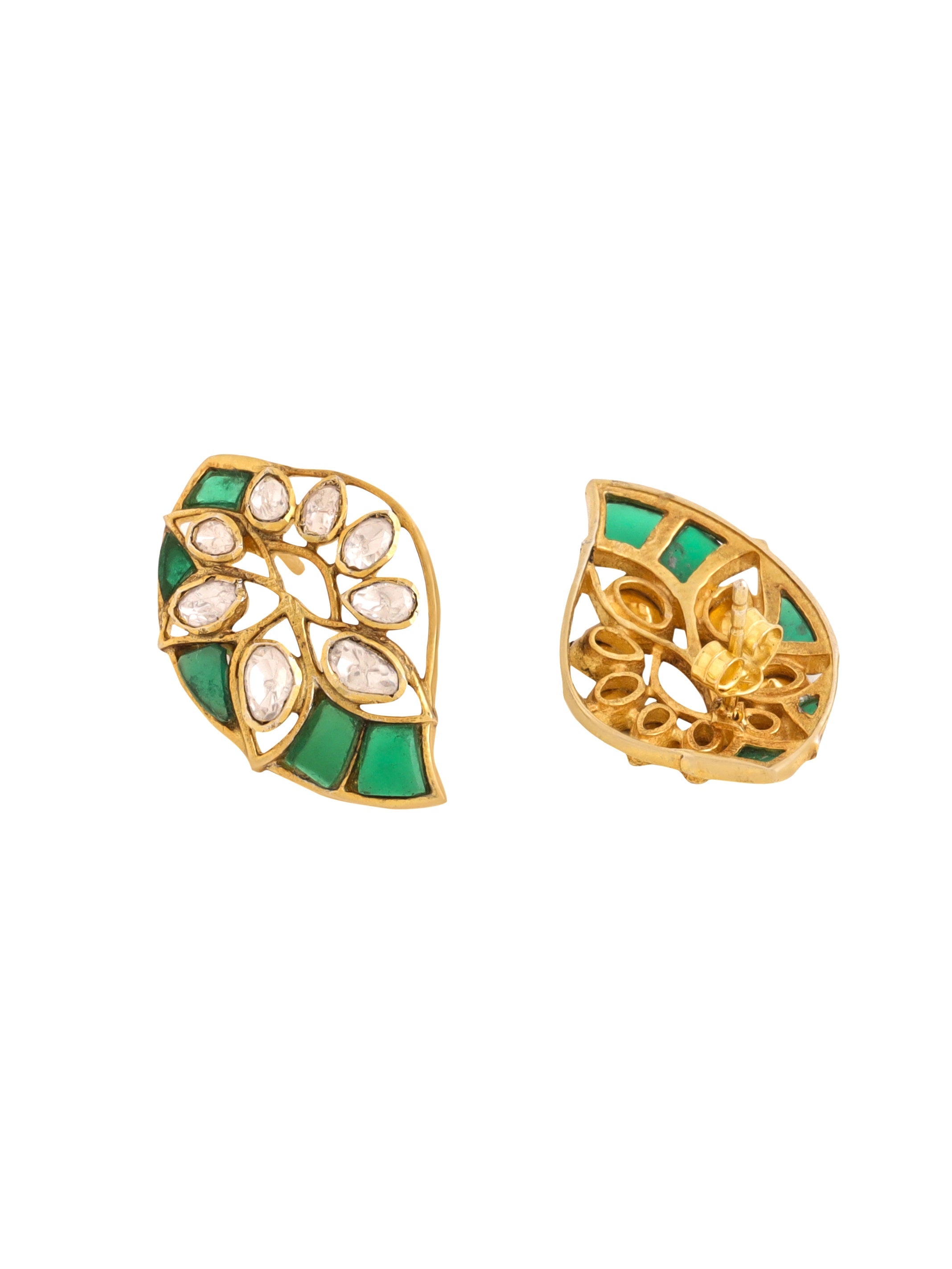 Abstract Green Talfe Fusion Earrings