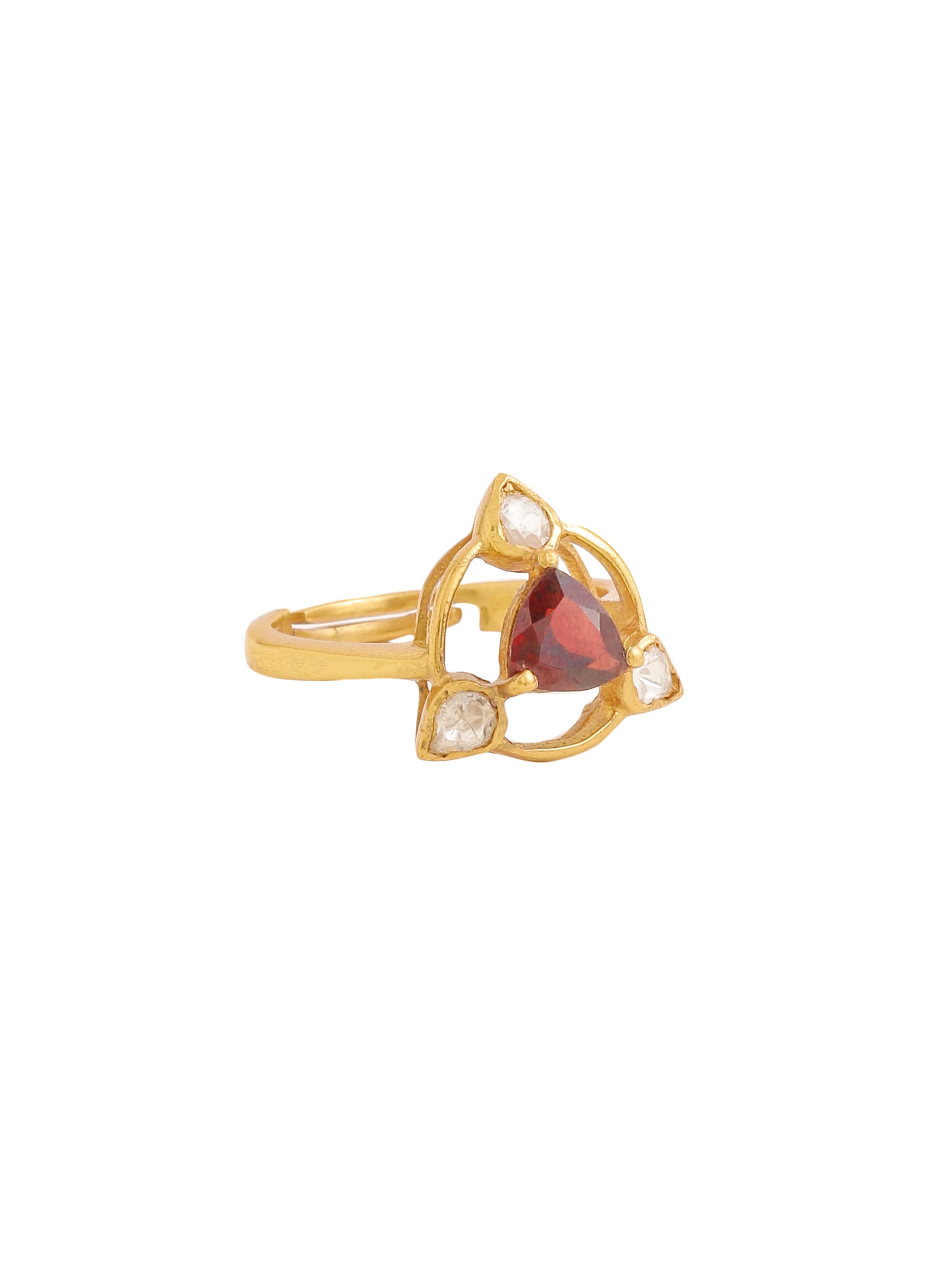 Regal Garnet Mughal Ring