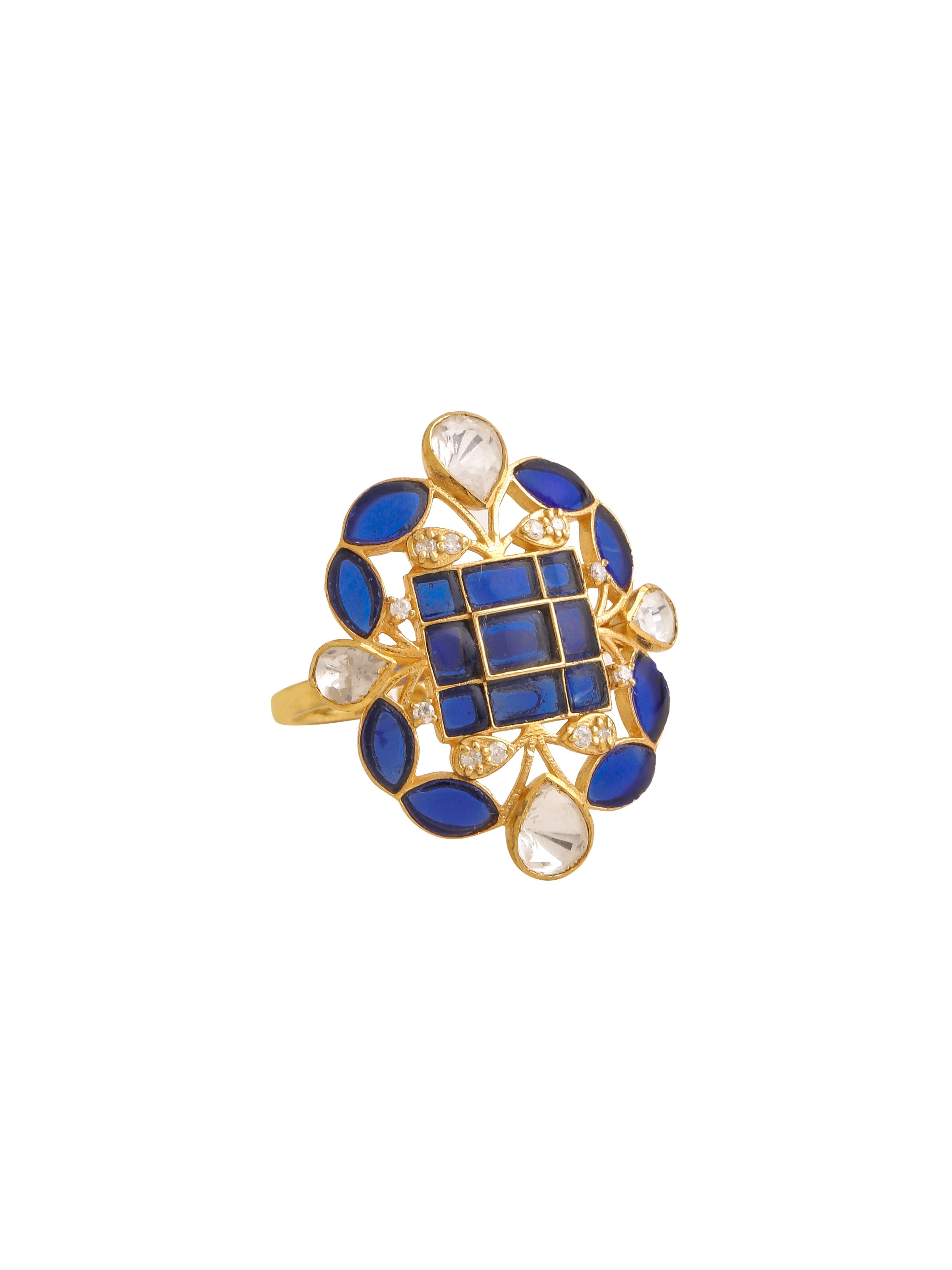 Mughal Elegance Blue Talphe Ring